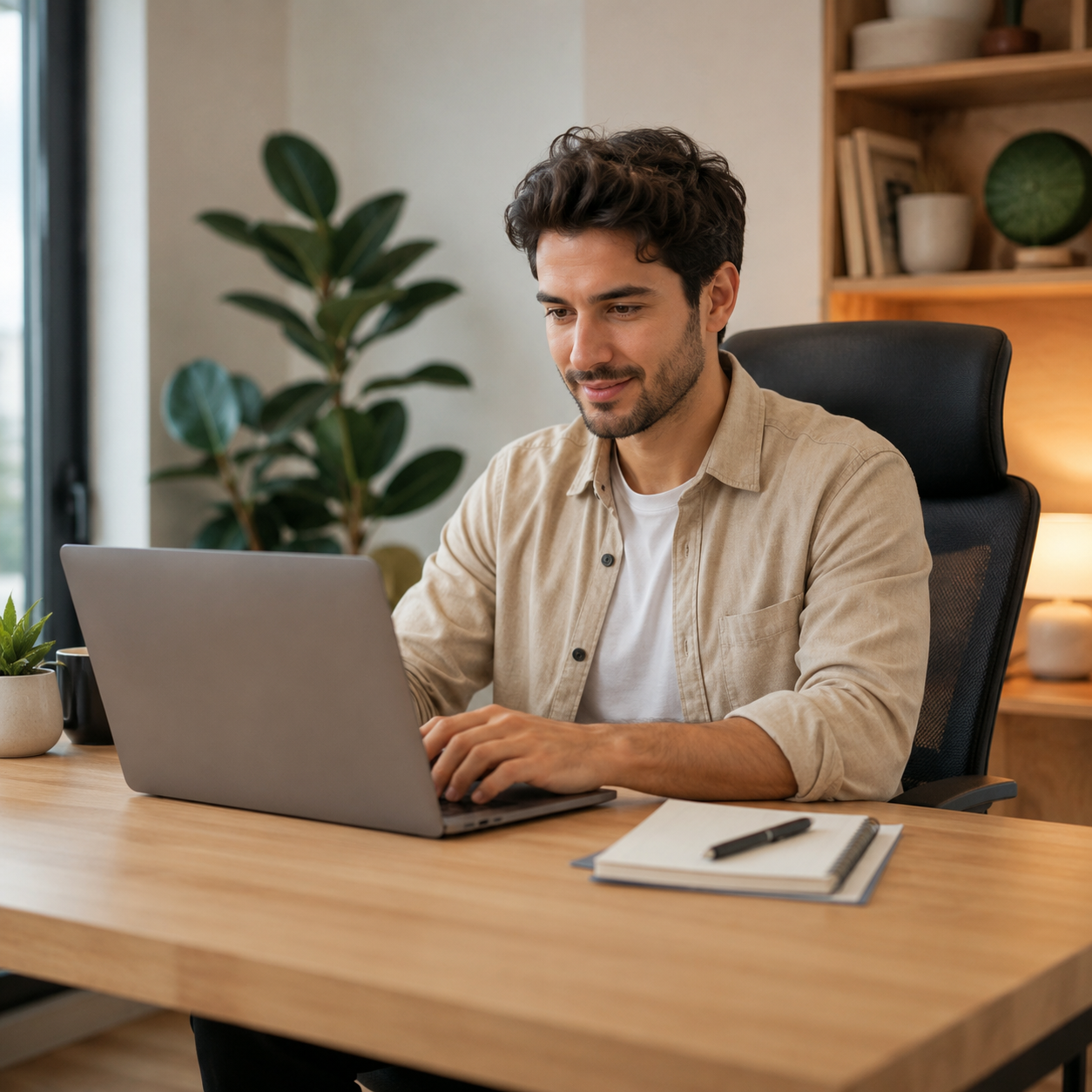 Freelancer trabajando en home office